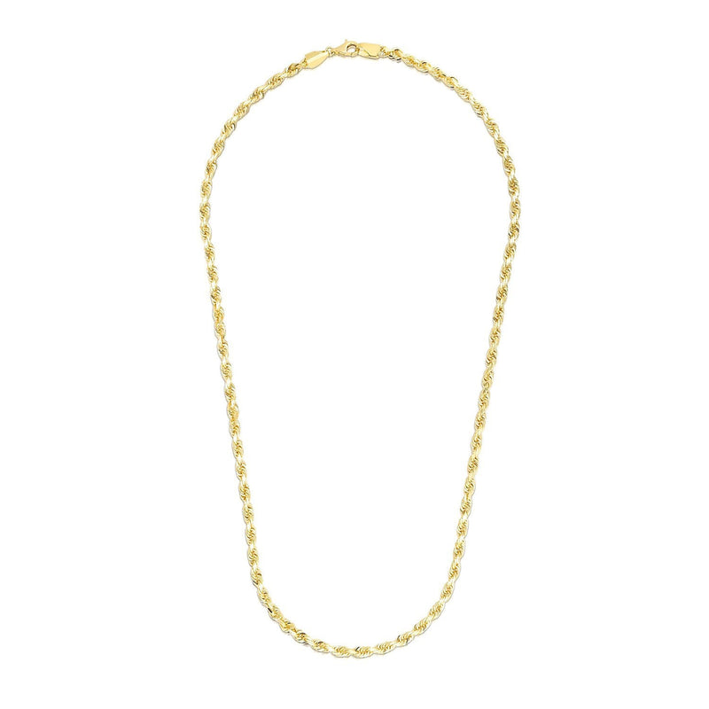 Bids.com 5.0mm 14k Yellow Gold Solid Diamond Cut Rope Chain Necklaces White Smoke 20 / Yellow Gold,22 / Yellow Gold,24 / Yellow Gold,30 / Yellow Gold