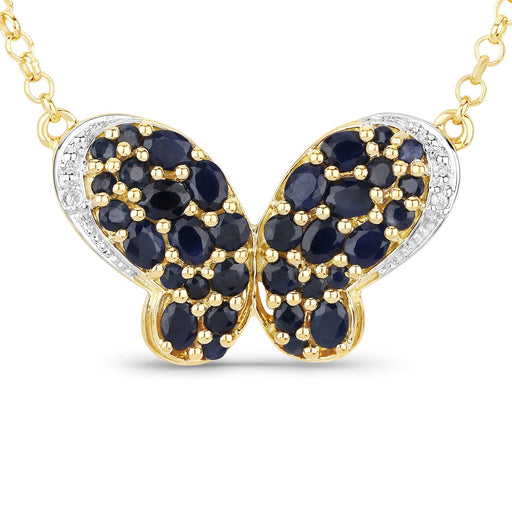 Bids.com 3.83 Carat Genuine Blue Sapphire and White Zircon .925 Sterling Silver Pendant Pendants White Smoke