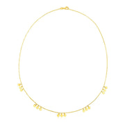 Bids.com 14k Yellow Gold Necklace with Circle Dangle Stations Necklaces White Smoke 18 / Yellow Gold
