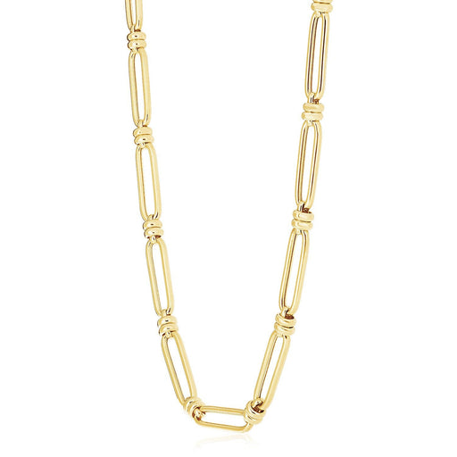 Bids.com 14k Yellow Gold High Polish Elongated Paperclip Jax Link Necklace Necklaces White Smoke 18 / Yellow Gold