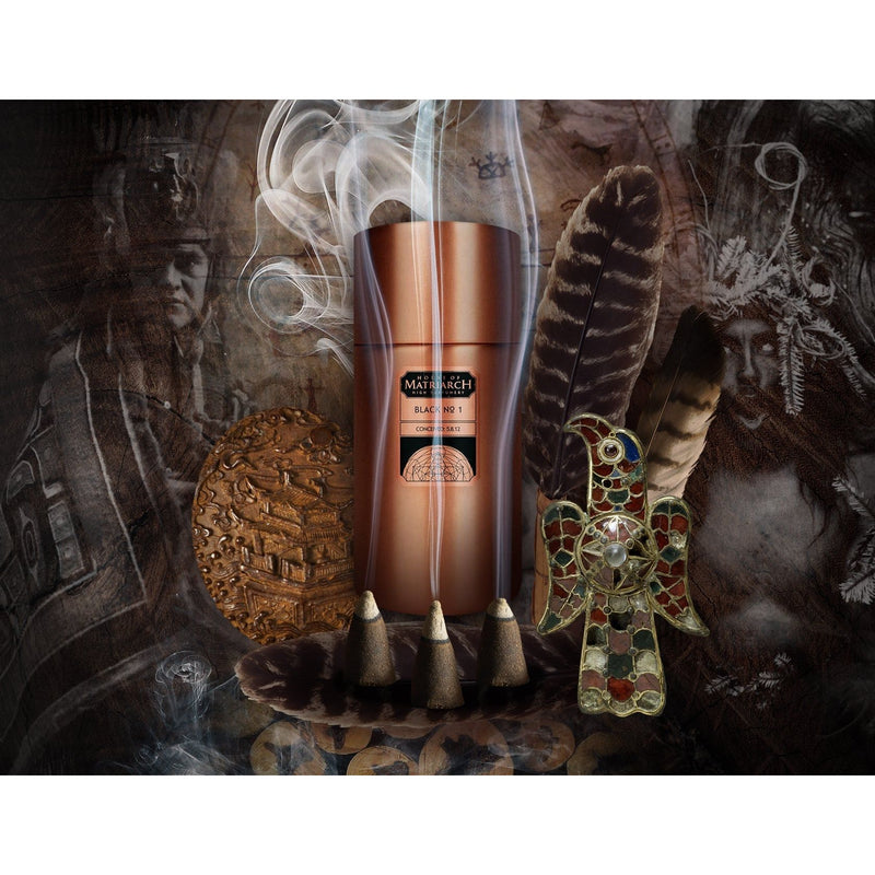 House of Matriarch High Perfumery EAGLEWOOD - Natural, Sustainable Oud High Perfumery Perfume Dark Slate Gray Incense Cones - 30 cones in copper tin