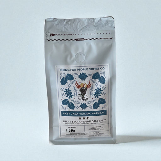 Rising For People Coffee Co. East Java Konang Springs Natural — Medium-Dark Roast Whole Bean Coffee Coffee Light Gray 1 lb Whole bean,1 lb Espresso Grind,1 lb Standard Grind
