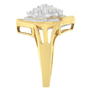 Bids.com 10K Yellow Gold Diamond Cluster Ring (3/4 Cttw, J-K Color, I2-I3 Clarity) - Size 6 Rings White Smoke 7.5 / Yellow.Gold,8 / Yellow.Gold,7 / Yellow.Gold,6.5 / Yellow.Gold,6 / Yellow.Gold