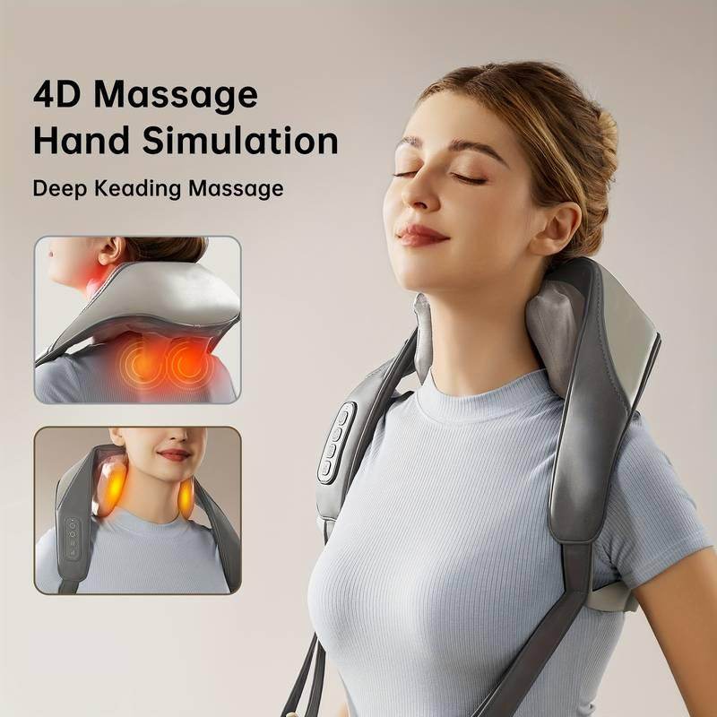 SmartPursue™ Wireless Neck and Back Massager Massagers Gray Grey,Beige