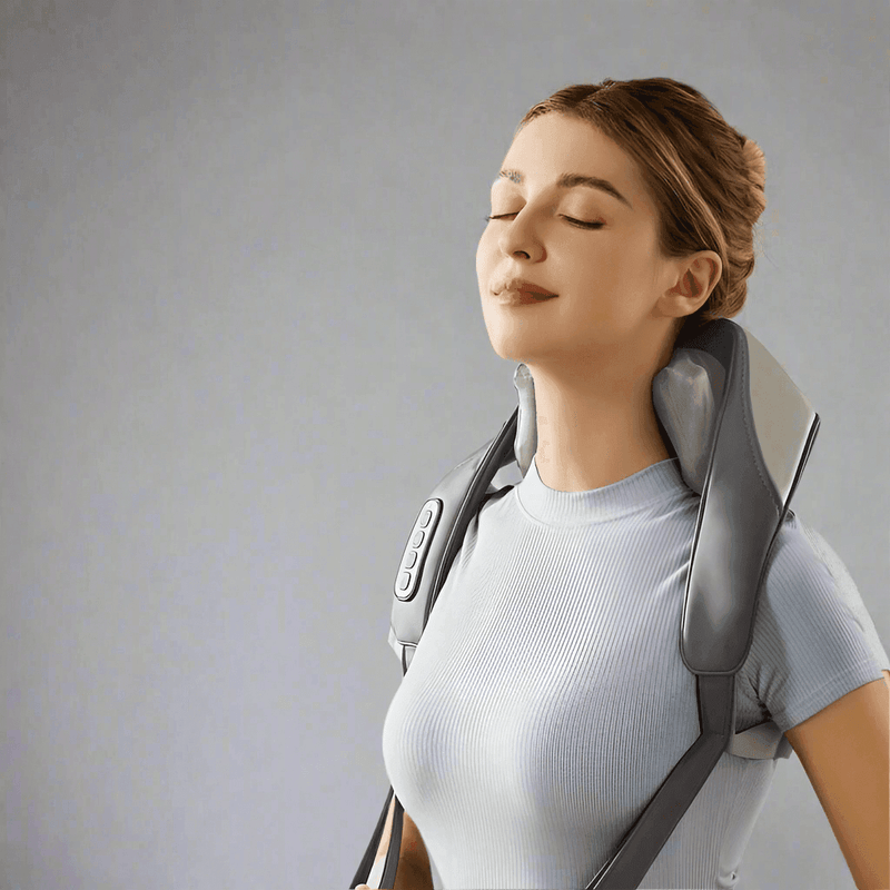 SmartPursue™ Wireless Neck and Back Massager Massagers Dark Gray Grey,Beige