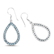 Bids.com 4.32 Carat Genuine London Blue Topaz .925 Sterling Silver Earrings Earrings White Smoke