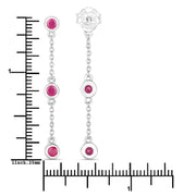Bids.com 0.78 Carat Genuine Ruby .925 Sterling Silver Earrings Earrings White Smoke