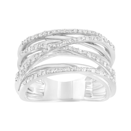 Bids.com .925 Sterling Silver 1/4 Cttw Prong Set Round-Cut Diamond Bypass Ring (I-J Color, I1-I2 Clarity) - Size 7 Rings Light Gray 7 / White.Sterling Silver,8 / White.Sterling Silver,6 / White.Sterling Silver,9 / White.Sterling Silver