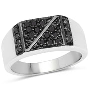 Bids.com 0.35 Carat Genuine Black Diamond .925 Sterling Silver Ring Rings White Smoke size 9.00,size 6.00,size 7.00,size 8.00