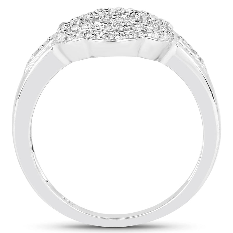 Bids.com 14K Yellow Gold Plated 0.29 Carat Genuine White Diamond .925 Sterling Silver Ring Rings White Smoke size 6.00,size 7.00,size 8.00