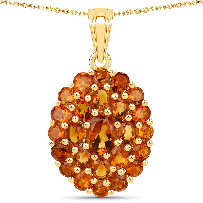 Bids.com 4.08 Carat Genuine Citrine .925 Sterling Silver Pendant Pendants White Smoke
