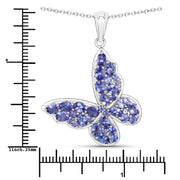 Bids.com 3.78 Carat Genuine Tanzanite .925 Sterling Silver Pendant Pendants White Smoke