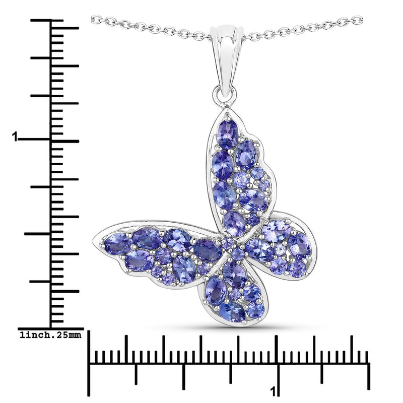 Bids.com 3.78 Carat Genuine Tanzanite .925 Sterling Silver Pendant Pendants White Smoke