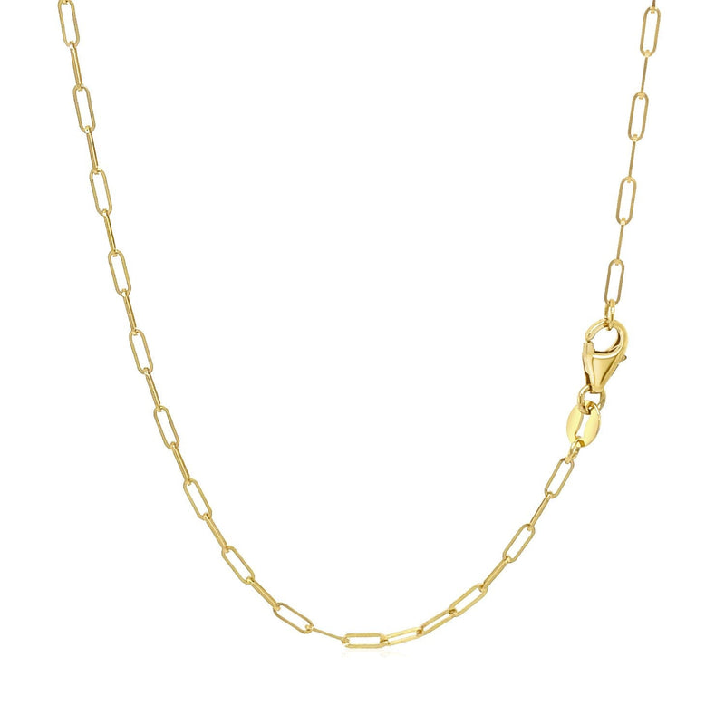Bids.com 14K Yellow Gold Fine Paperclip Chain (1.5mm) Necklaces White Smoke 16 / Yellow Gold,18 / Yellow Gold,20 / Yellow Gold,24 / Yellow Gold