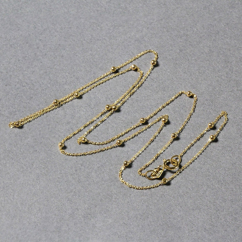 Bids.com Bead Links Saturn Chain in 14k Yellow Gold (3.5mm) Necklaces Dark Gray 18 / Yellow Gold