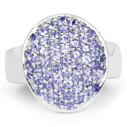 Bids.com 2.00 Carat Genuine Tanzanite .925 Sterling Silver Ring Rings White Smoke size 7.00,size 8.00,size 7.50,size 6.00
