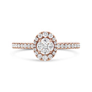Bids.com 18K Rose Gold 1/2 Cttw Composite Marquise Composite Diamond Oval Shaped Halo Engagement Ring (F-G Color, VS1-VS2 Clarity) - Ring Size 7 Rings White Smoke 7 / Rose.Gold