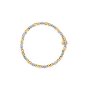 Bids.com 10K Two-Tone Gold 1/2 Cttw Diamond Alternating 3 Stone and X-Link 7" Bracelet (I-J Color, I2-I3 Clarity) Bracelets White Smoke YellowWhite.Gold / 7