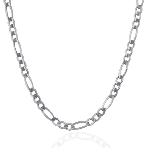 Bids.com 4.6mm 14k White Gold Solid Figaro Chain Necklaces White Smoke 18 / White Gold,20 / White Gold,22 / White Gold,24 / White Gold,One / White Gold