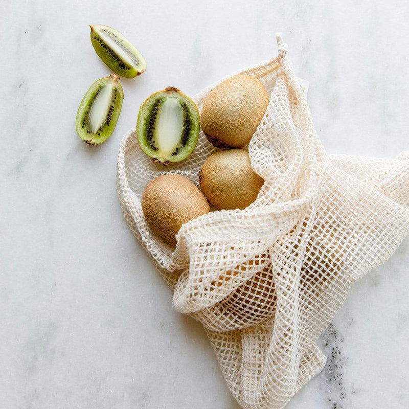 ZeroWasteStore.com Mesh Produce Bag - Multiple Sizes - Zero Waste Net Bag Shopping Totes Light Gray 1 Medium / Natural,1 Large / Natural,Set of 2 (M & L) / Natural