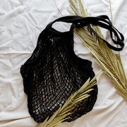 ZeroWasteStore.com Organic Cotton String Bag - Zero Waste Mesh Bag, Plastic Free, Market Tote Shopping Totes Black Organic Natural,Organic Black