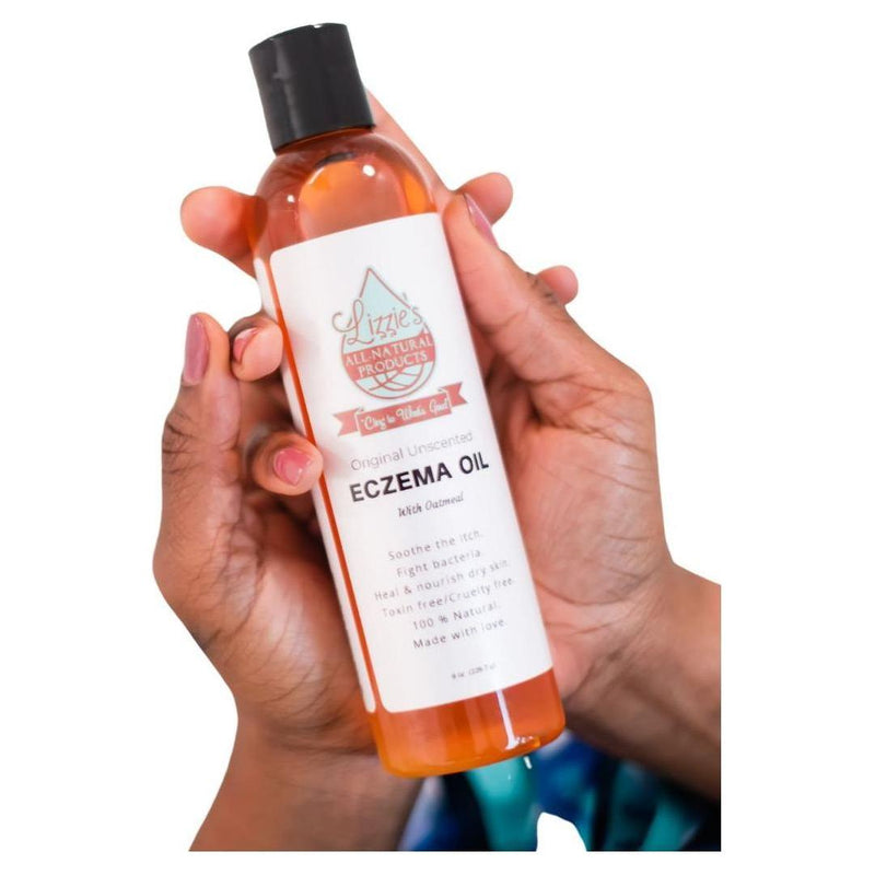 Lizzie's All-natural Products Lizzies Eczema Oil Rosy Brown Lavender Chamomile 8 oz.,Eucalyptus Chamomile 8 oz.,Original Unscented 8 oz.,Lavender Chamomile 4 oz.,Eucalyptus Chamomile 4 oz.,Original Unscented 4 oz.