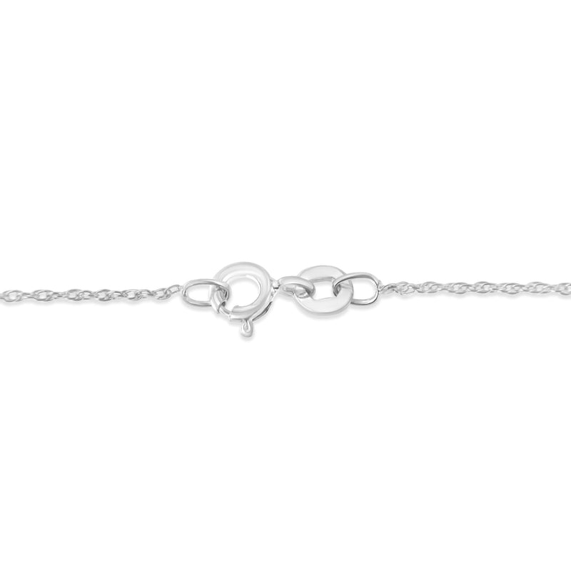 Bids.com .925 Sterling Silver 1/6 Cttw Brilliant-Cut Diamond Miracle-Set Shared Prong Cross 18" Pendant Necklace (I-J Color, I2-I3 Clarity) Necklaces White Smoke White.Sterling Silver / 18