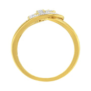 Bids.com 14K Yellow Gold Plated .925 Sterling Silver 1/4 Cttw Diamond Interlocking Loop Open Shank Bypass Ring (I-J Color, I1-I2 Clarity) - Size 7 Rings White Smoke 7 / Yellow.Sterling Silver,9 / Yellow.Sterling Silver,8 / Yellow.Sterling Silver,6 / Yellow.Sterling Silver
