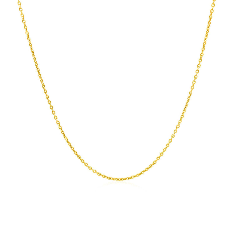 Bids.com 14k Yellow Gold Round Cable Link Chain 1.1mm Necklaces White Smoke 16 / Yellow Gold,18 / Yellow Gold