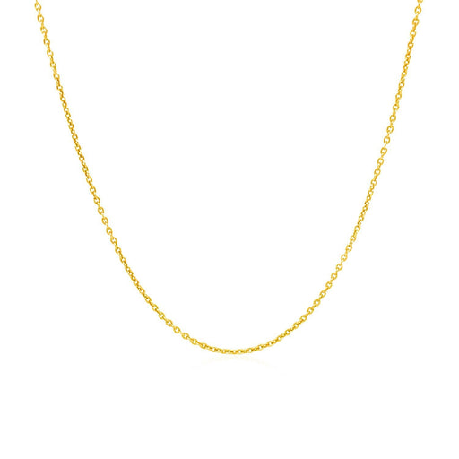 Bids.com 14k Yellow Gold Round Cable Link Chain 1.1mm Necklaces White Smoke 16 / Yellow Gold,18 / Yellow Gold