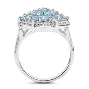 Bids.com 1.90 Carat Genuine Swiss Blue Topaz .925 Sterling Silver Ring Rings White Smoke size 6.00,size 9.00,size 7.00,size 8.00,size 5.00