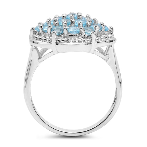 Bids.com 1.90 Carat Genuine Swiss Blue Topaz .925 Sterling Silver Ring Rings White Smoke size 6.00,size 9.00,size 7.00,size 8.00,size 5.00