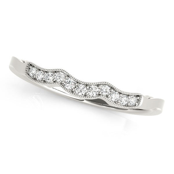 Bids.com 14k White Gold Wave Style Milgrained Diamond Wedding Ring (1/20 cttw) Rings White Smoke 3 / White Gold,3.5 / White Gold,4 / White Gold,4.5 / White Gold,5 / White Gold,5.5 / White Gold,6 / White Gold,6.5 / White Gold,7 / White Gold,7.5 / White Gold,8 / White Gold,8.5 / White Gold,9 / White Gold