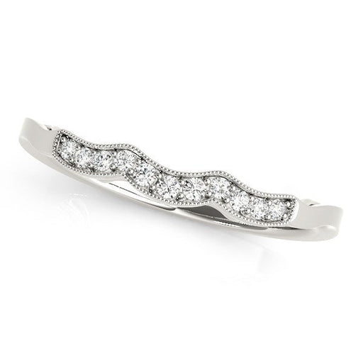 Bids.com 14k White Gold Wave Style Milgrained Diamond Wedding Ring (1/20 cttw) Rings White Smoke 3 / White Gold,3.5 / White Gold,4 / White Gold,4.5 / White Gold,5 / White Gold,5.5 / White Gold,6 / White Gold,6.5 / White Gold,7 / White Gold,7.5 / White Gold,8 / White Gold,8.5 / White Gold,9 / White Gold