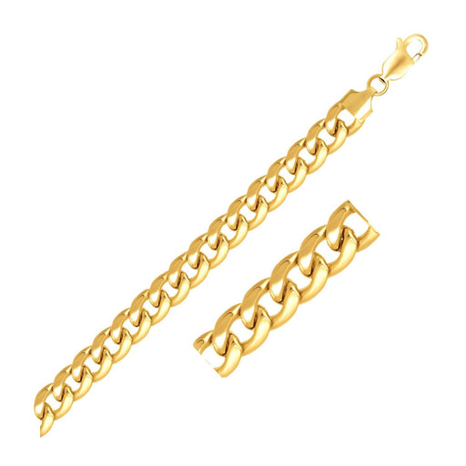Bids.com 8.0mm 10k Yellow Gold Light Miami Cuban Bracelet Bracelets White Smoke 8.5 / Yellow Gold