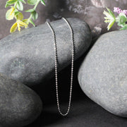 Bids.com 14k White Gold Diamond-Cut Bead Chain 1.2mm Necklaces Gray 16 / White Gold,18 / White Gold,20 / White Gold