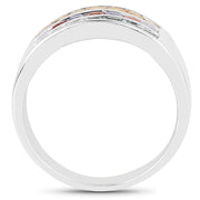 Bids.com 1.69 Carat Genuine Multi Sapphire .925 Sterling Silver Ring Rings White Smoke size 8.00,size 6.00,size 7.00
