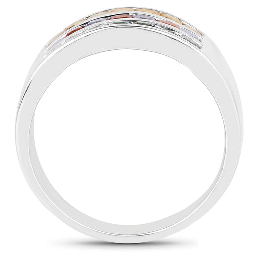 Bids.com 1.69 Carat Genuine Multi Sapphire .925 Sterling Silver Ring Rings White Smoke size 8.00,size 6.00,size 7.00