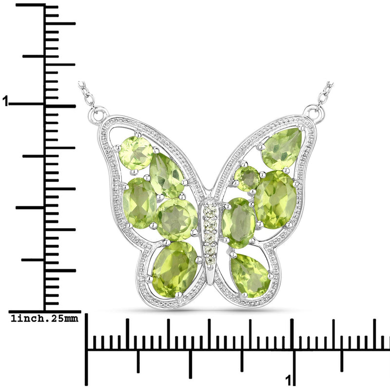 Bids.com 4.65 Carat Genuine Peridot .925 Sterling Silver Necklace Necklaces White Smoke