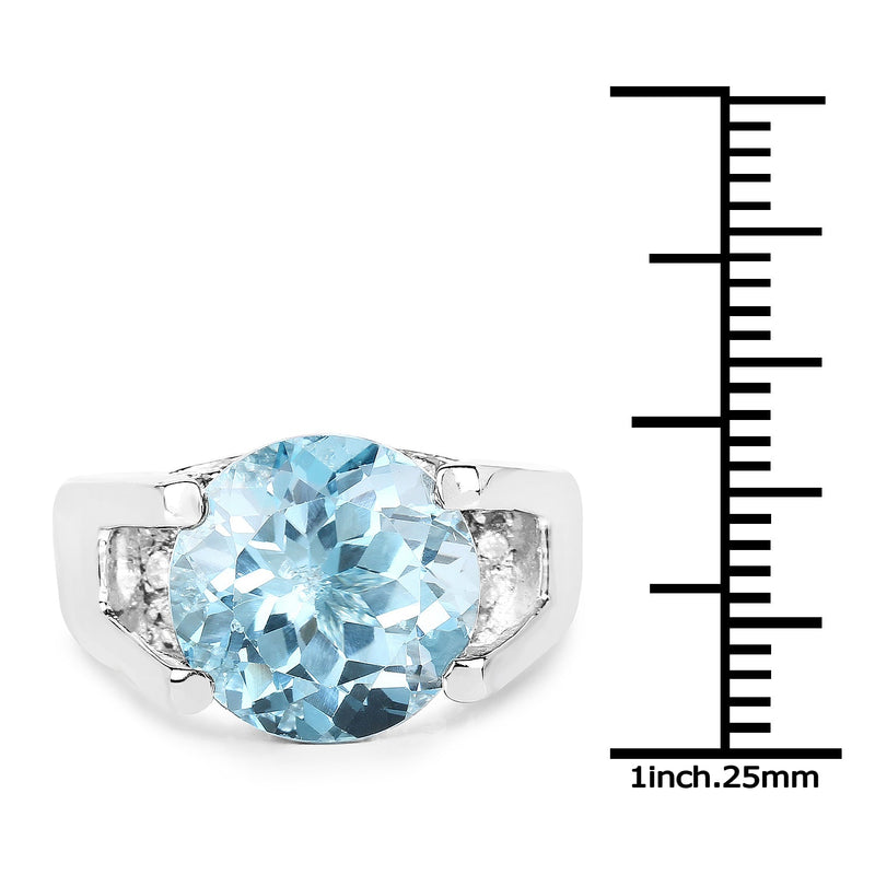 Bids.com 7.21 Carat Genuine Blue Topaz and White Cubic Zirconia .925 Sterling Silver Ring Rings White Smoke size 5.00,size 6.00,size 6.50,size 7.00,size 10.00,size 11.00,size 7.50,size 8.00,size 9.00
