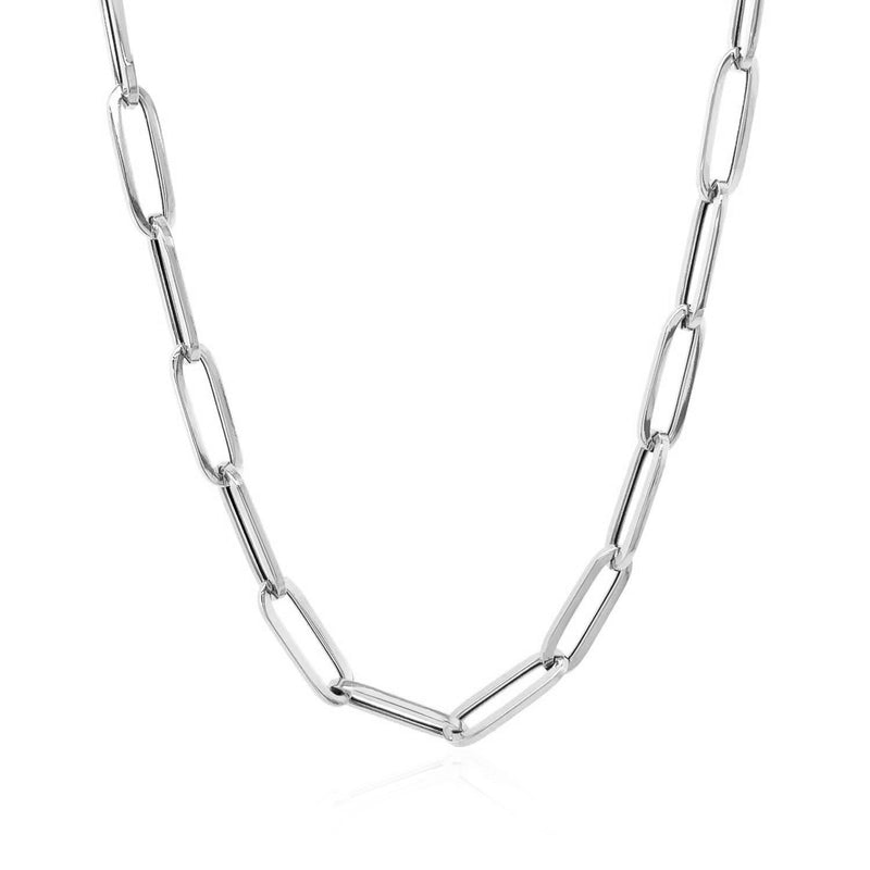 Bids.com 14k White Gold Bold Paperclip Chain (4.2 mm) Necklaces White Smoke 18 / White Gold