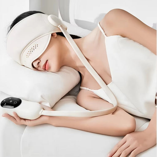 SmartPursue™ Heated Head & Eye Massager – Sleep Aid Pain Relief Device Massagers Lavender White