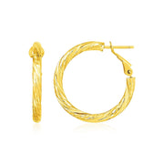 Bids.com 14k Yellow Gold Petite Twisted Round Hoop Earrings Earrings White Smoke Yellow Gold