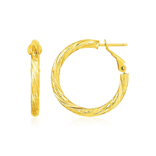 Bids.com 14k Yellow Gold Petite Twisted Round Hoop Earrings Earrings White Smoke Yellow Gold