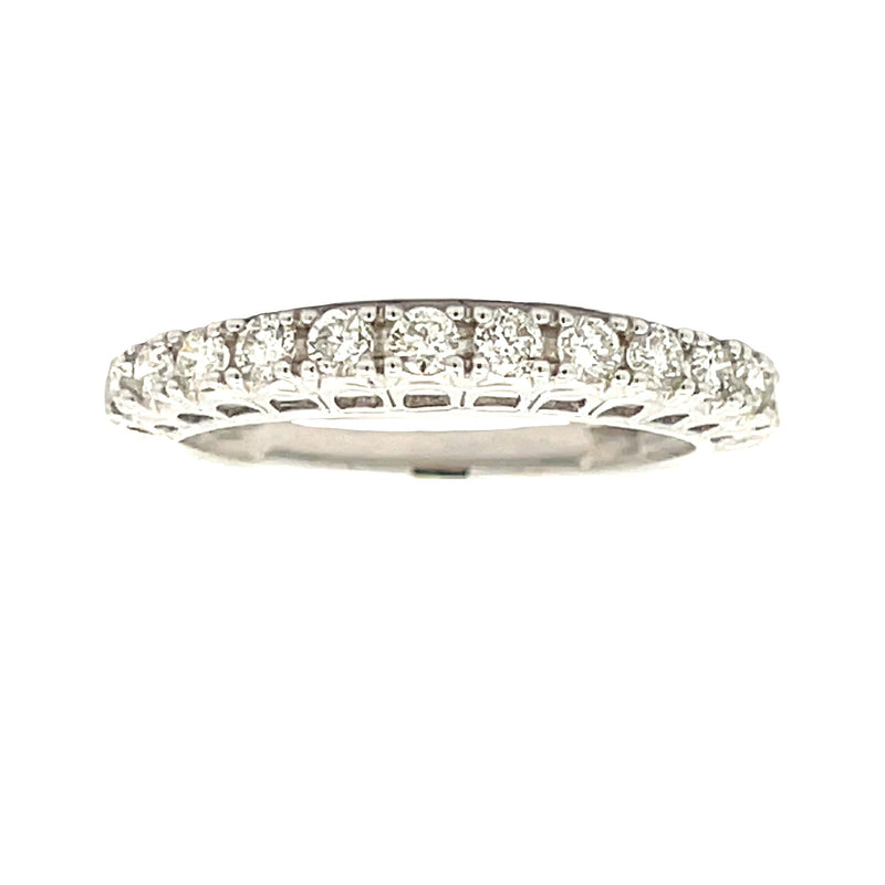 Bids.com .50ct Diamond Wedding Band Ring 14KT White Gold Rings White Smoke 7.0