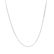 Bids.com 18k White Gold Diamond Cut Cable Link Chain (0.75 mm) Necklaces White Smoke 16 / White Gold,18 / White Gold