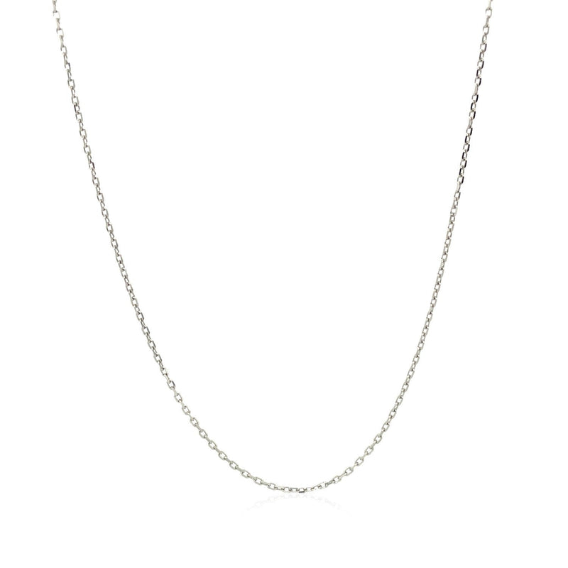 Bids.com 18k White Gold Diamond Cut Cable Link Chain (0.75 mm) Necklaces White Smoke 16 / White Gold,18 / White Gold