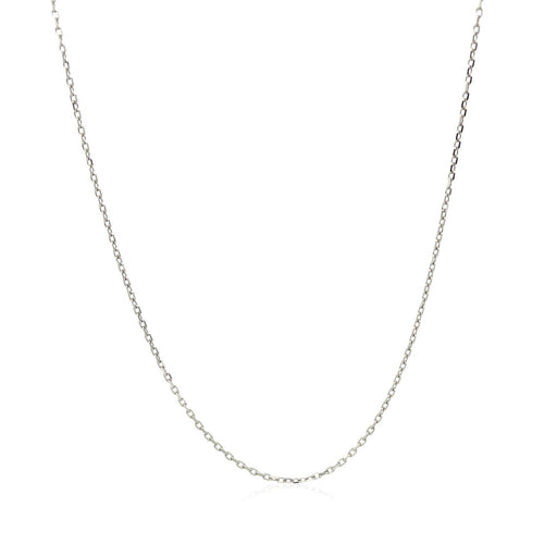Bids.com 18k White Gold Diamond Cut Cable Link Chain (0.75 mm) Necklaces White Smoke 16 / White Gold,18 / White Gold