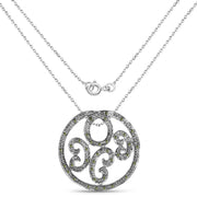Bids.com 0.22 Carat Genuine Green Diamond .925 Sterling Silver Pendant Pendants White Smoke