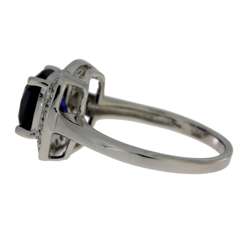 Bids.com Created Sapphire Moissanite Ring Sterling Silver Rings White Smoke 7.0